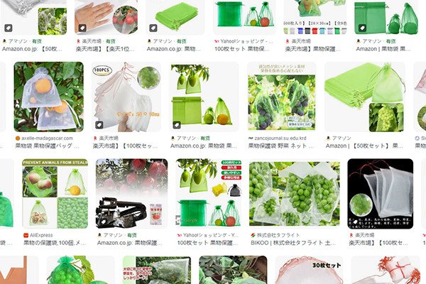 Popular fruit protection bags in Japan